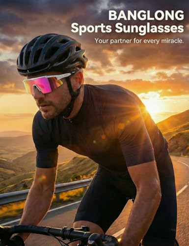 BangLong Polarized Sports Sunglasses for Men Women - UV400 Protection Sun Glasses for Cycling Running Baseball Fishing Hiking