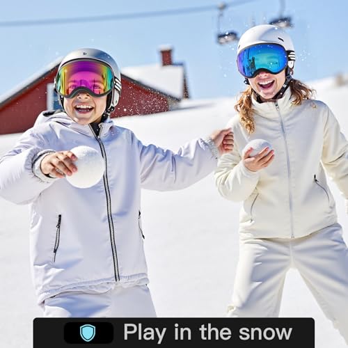 LOEO Kids Ski Goggle, Snow Ski Goggles for Kids Youth Teens Boys and Girls from 5-14