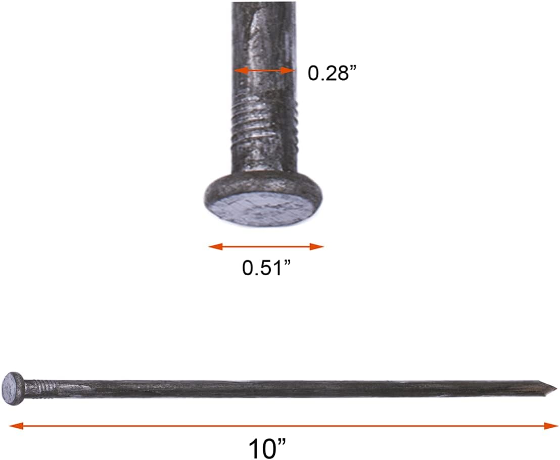 Metal Landscape Edging Anchoring Spikes, 50PCS 10 Inch Landscape Paver Edging Anchoring Spikes for Artificial Turf, Weed Barrier, Tent Spikes, Camping (50)