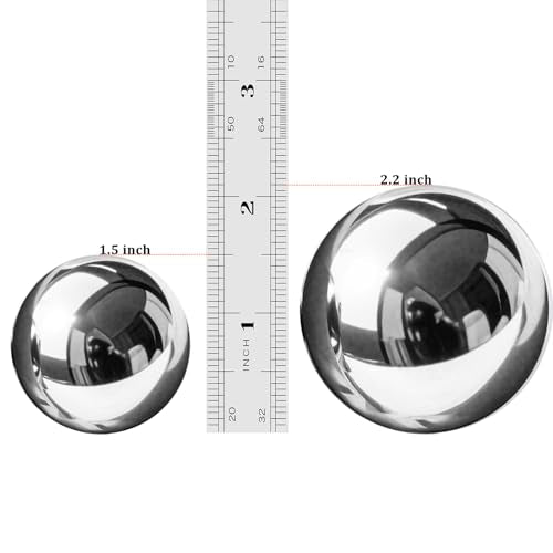 Roadtofree Baoding Balls with Chime 1.5 inch Stainless Steel Meditation Balls, Hand Exercise Massage Balls for Home Office...