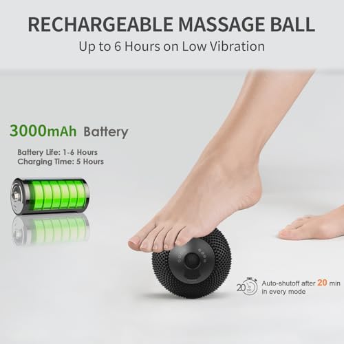 YIXIUTEN Heating Vibrating Massage Ball with 7 Modes & Memory Function for Myofascial Release, Deep Tissue and Trigger Poi...