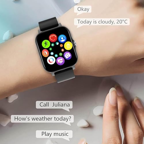Smart Watch with Text & Call, Smartwatch for iOS Android Compatible, 1.7" HD Touchscreen Fitness Track, IP68 Waterproof, S...
