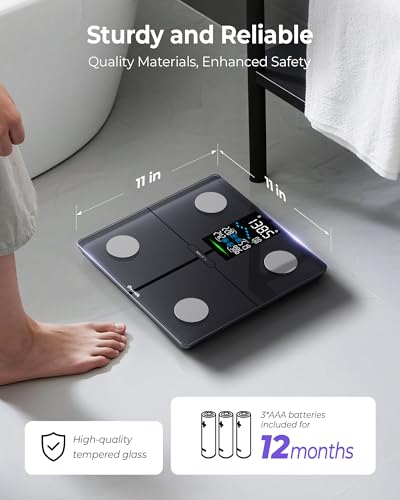 Ovutek Smart Scale for Body Weight, Professional Bathroom Digital Scale with BMI, Body Fat, Muscle Mass, Most Accurate to ...