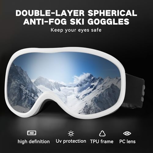 YLYUELANG OTG Ski Goggles for Men & Women, 100% UV Protection Snowboard Goggles, Over Glasses Anti-Fog, Scratch Resistant ...