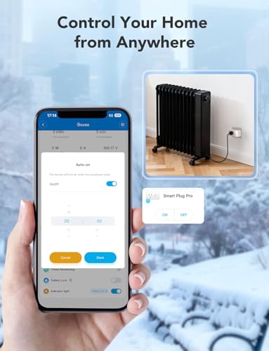 Govee Smart Plug with Energy Monitoring, WiFi Bluetooth Plug Work with Alexa and Google Assistant, 15A Smart Outlets with ...