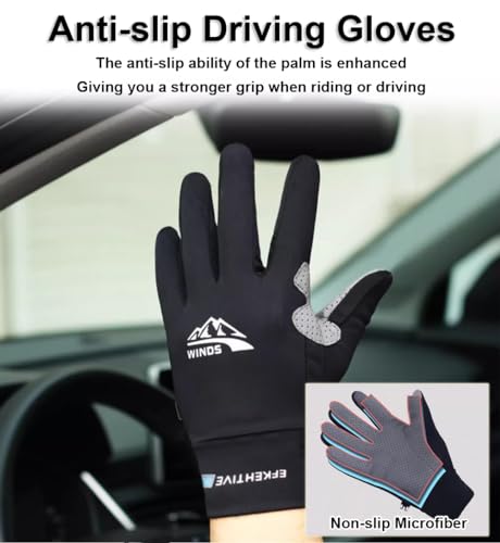 SUJAYU Full Finger UV Protection Gloves - Women & Men, Thin Fishing, Hiking, Cycling, Driving, Gym Gloves