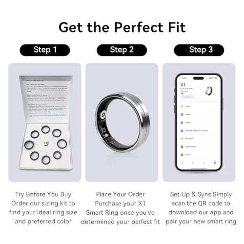 Smart Ring for Women and Men, 5ATM Waterproof Smart Rings Health Tracker with Sleep/Stress/Heart Rate/Activity Monitor, No...