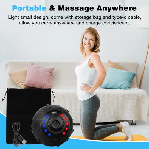 ProChosen Upgraded 5-Gear Vibrating Massage Ball, Rechargable Massage Vibrating Ball for Fitness, Training, Therapy and Re...