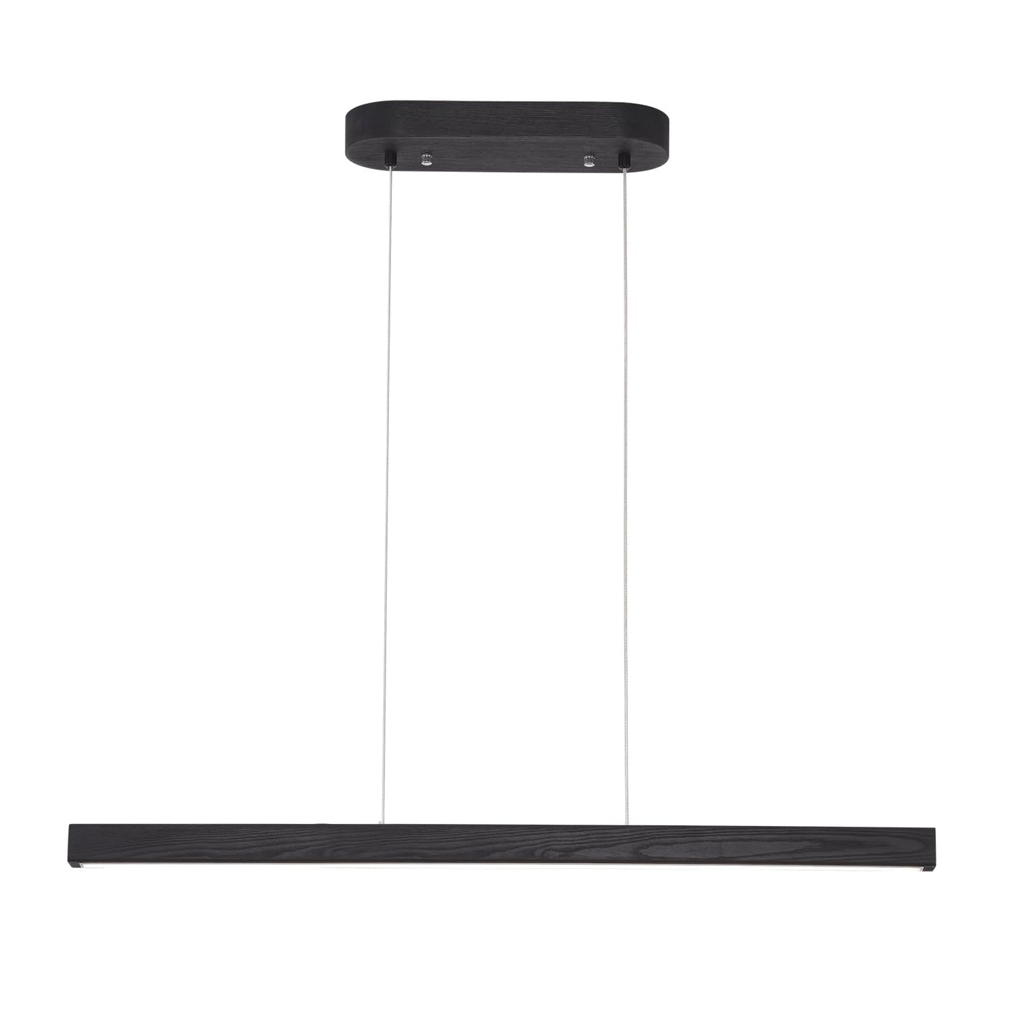 Black Wood Linear Pendant Light - Dimmable Led Chandelier With Remote  Modern Minimalist Lighting For Kitchen Islands  Dining Rooms & Pool Tables (Energy-Efficient 19W)