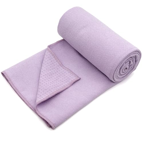 Eunzel 2 Pack Hot Yoga Towel with Grip Dot, Non Slip Yoga Mat Towe Sweat Absorbent Towel for Hot Yoga,Bikram, Pilates and ...