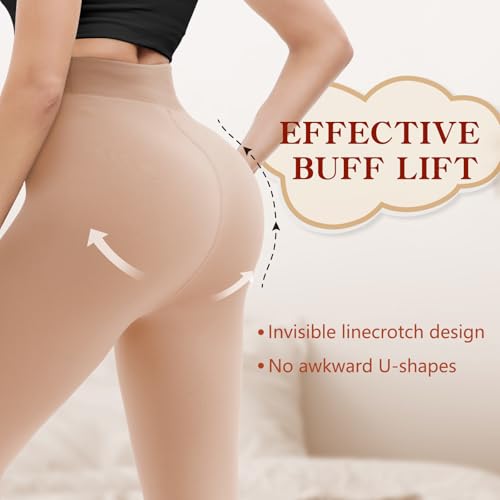 HONGTEYA Fleece Lined Tights Women Winter Thermal Leggings Pantyhose Fake Translucent Thick Warm Sheer Tights