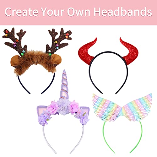 Candygirl HeadBands for Girls,DIY Satin Covered Girls Headbands,1cm Width Craft Headbands for Daily and Party(26pcs Per Pa...