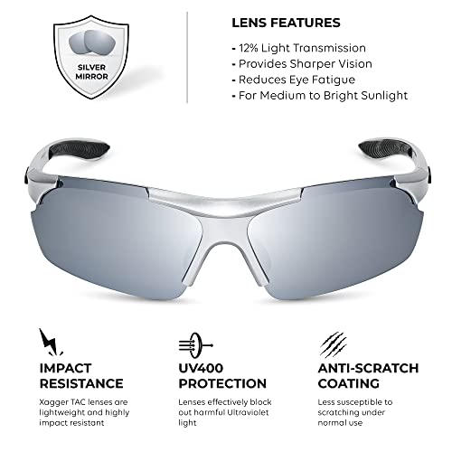 Xagger Polarized Sports Sunglasses for Men Women Wrap Around UV400 Running Baseball Softball Cycling Driving Glasses