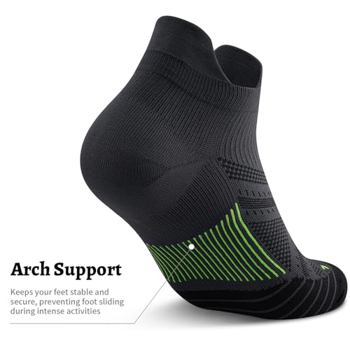 PAPLUS Ankle Compression Sock for Men and Women 2/4/6 Pairs, Low Cut Compression Running Sock with Ankle Support