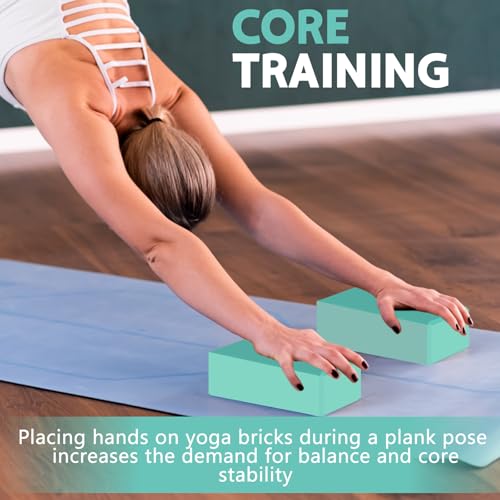MBHKRRS 9"x6"x3" Yoga Blocks, Soft Non-Slip Surface Premium Foam Blocks, Supportive, Lightweight, Odor Resistant, Yoga Acc...