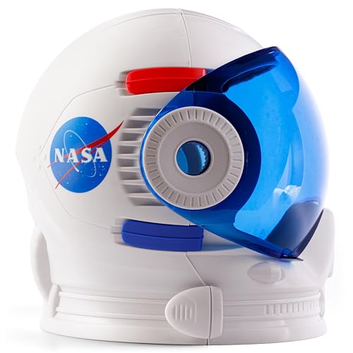 NASA Astronaut Helmet Halloween Costume Accessory for Kids – Wearable Space Helmet with Foam Padding, Sticker Sheet & Lear...