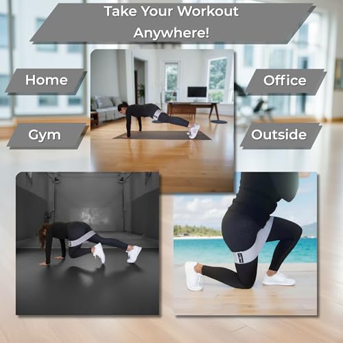 Homegrown Athletics Fabric Resistance Bands, Non-Slip Hip Circle Bands for Glute Workouts, Yoga, Set of 3 with mesh Carryi...