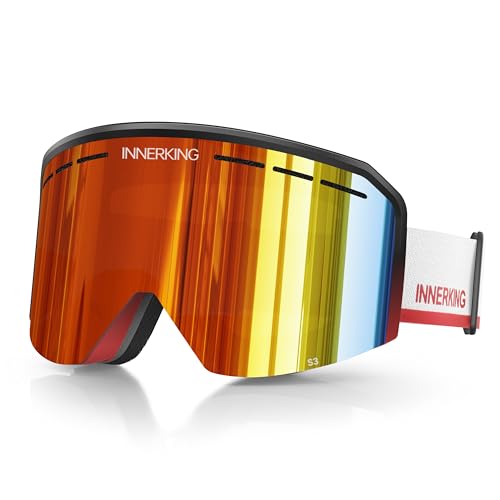 Innerking Ski/Snowboard Goggles OTG for Men Women & Youth - Over Glasses Snow Sports Goggles Anti Fog 100% UV400 Protection