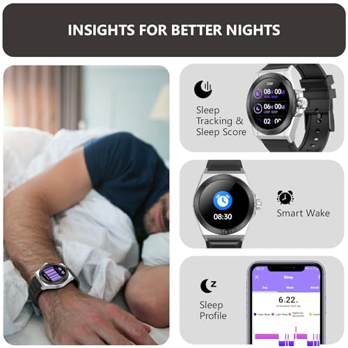 Smart Watches for Men, 1.32" HD Round Touchscreen Smartwatch, Heart Rate/SpO2/Sleep Monitor, Call Notification, 100+ Sport...
