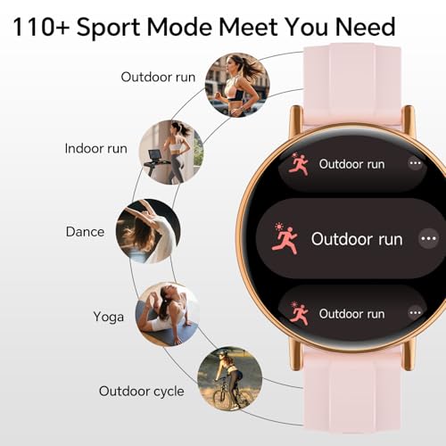 Yoever Smart Watches for Women,1.27" HD Fitness Tracker Answer/Make Call, Heart Rate/Sleep/SpO2，Round Smart Watch for iPho...