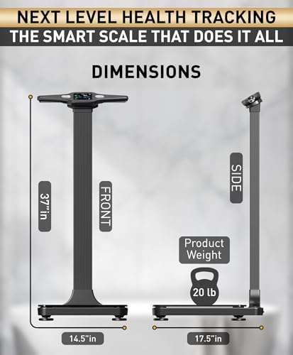 Homerz Smart Scale Pro Max – Bend-Free Smart Scale with BMI, Body Fat, Muscle Mass, Full Body Composition Scale with Digit...