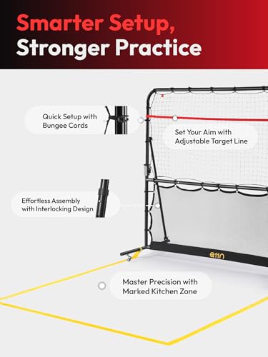 A11N SPORTS Pickleball Rebounder with Adjustable Angles & 360° Wheels – Practice Rebounder for Forehand, Backhand, Dinks, ...