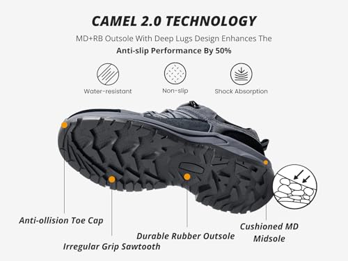 CAMEL CROWN Women's Hiking Shoes Lightweight Non-Slip Breathable Outdoor Trail Trekking Sneaker Walking Low Height