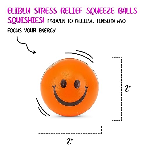 Neliblu Neon Smile Stress Balls for Adults and Kids - Foam Squeeze Ball for Relaxation and Fun - Pack of 12 Happy Face 2....