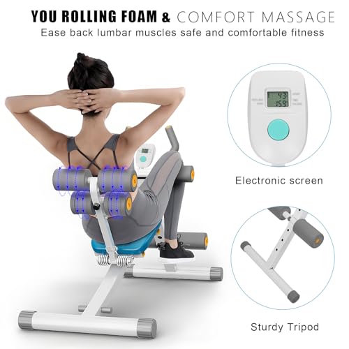 sxvbdway Ab Machine for Stomach Workout Exercise Equipment with LCD Data Display Screen, Thickened Foam Handle 5 Levels He...