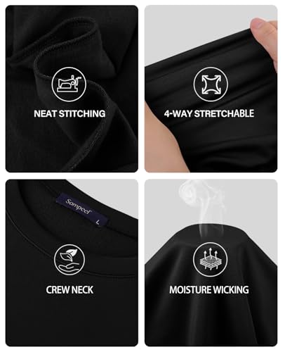 Sampeel Thermal Underwear for Women Long Johns with Fleece Lined Long Sleeve Shirt Legging Lounge Set Cold Weather Top Bottom