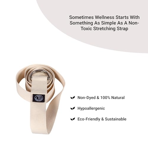 Tharie Organic Cotton Yoga Strap, GOTS Certified, Adjustable D-Ring, Soft & Durable Stretching Strap for Yoga, Pilates & P...