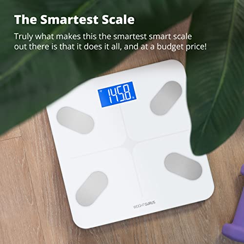 Greater Goods WiFi Bathroom Scale, Measures Weight, BMI, Body Fat, Muscle Mass, and Water Percentage, Upto 8 Users, 400 Ib...