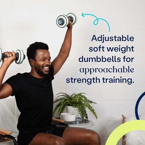 Cubii Build Adjustable Dumbbell Set - Includes Two Adjustable Hand Weight Dumbbells Plus 4 Cubii 1 lb SoftRings Free Weigh...