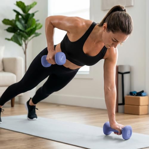 Sportneer Neoprene Dumbbells Set of 2, 2,3, 5, 8, 10lb Hand Weights for Women, Non-Slip Ergonomic Design, Anti-Roll Square...