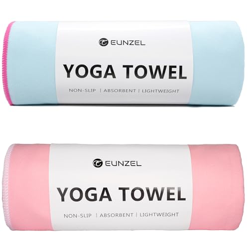 Eunzel Hot Yoga Towel Non-Slip Yoga Mat Towel Ultra-Absorbent Microfiber Towel for Hot Yoga, Pilates，Bikram and Workout 2...