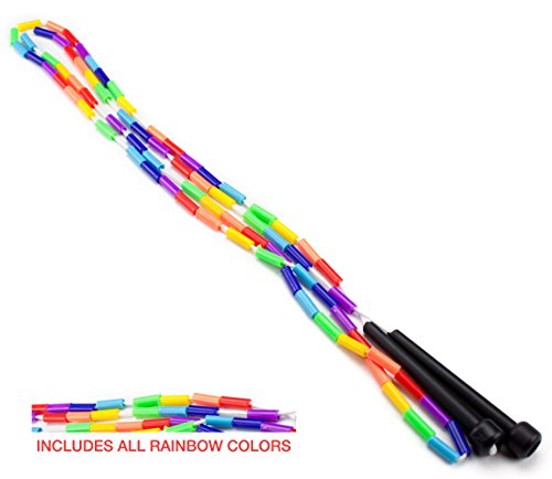 K-Roo Sports K-Roo Sports Rainbow Jump Rope with Plastic Beaded Segmentation, 7-Foot