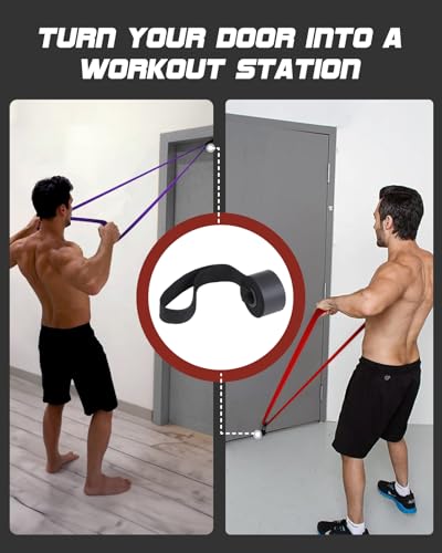 Fitense Resistance Bands Set - Pull Up Bands for Men Women, Exercise Bands Resistance with Door Anchor, Training Poster & ...