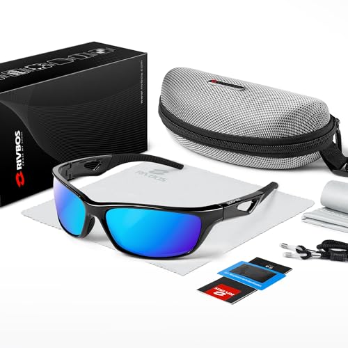 RIVBOS Polarized Sports Sunglasses Driving Sun Glasses Shades for Men Women Tr90 Frame for Cycling Fishing Running RB831