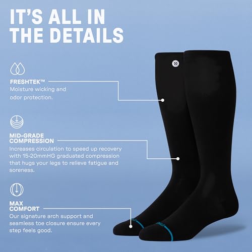 Stance Compression OTC Socks for Men & Women, Over the Calf, Mid Grade 15-20mmHg Compression