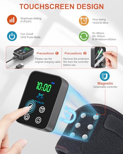 Astarexin Red Light Therapy Knee Brace Wireless Rechargeable with Pulse & Heating Modes, 660nm & 850nm Near-Infrared Light...