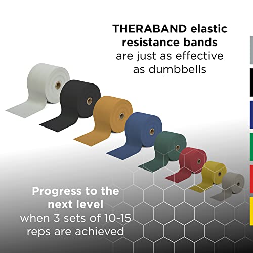 THERABAND Professional Latex Resistance Bands, Individual 6 Ft Elastic Band for Upper & Lower Body Exercise, Physical Ther...