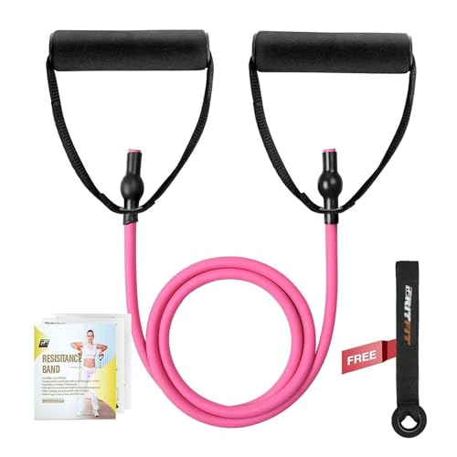 RitFit Single Resistance Exercise Band with Comfortable Handles - Ideal for Physical Therapy, Strength Training, Muscle To...