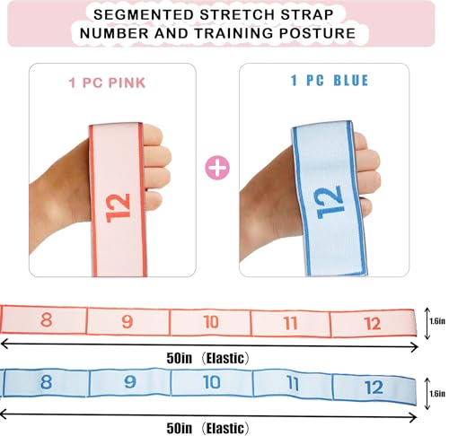 2PCS Stretch Strap for Dance Elastic Band for Gymnastics Stretching Strap Stretching Bands Multi-Loop Adjustable Exercise ...