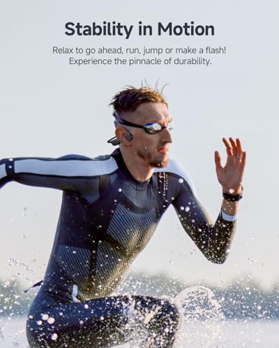 PSIER Bone Conduction Headphones IPX8 Waterproof Swimming Headphones Open Ear Headphones with MP3 Mode 32GB Memory Up to 8...