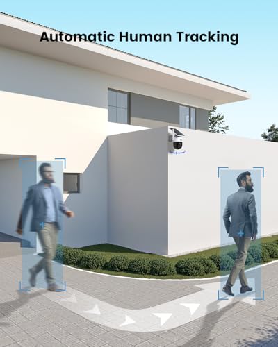AOSU Solar Camera Security Outdoor - 100% Wire-Free Security Cameras Wireless Outdoor for Home Surveillance with Fixed Sol...