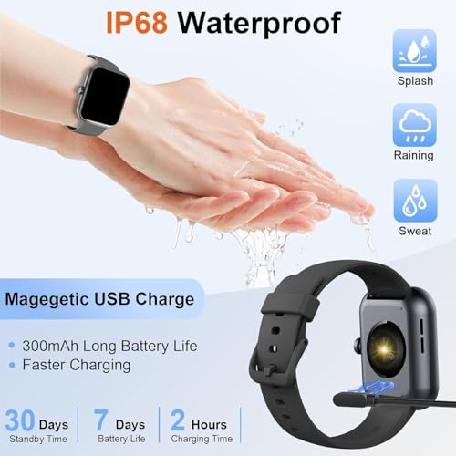 Smart Watch for Men Women(Answer/Make Calls), 2026 New 1.85" HD Smartwatch, Fitness Tracker with 110+ Sport Modes, IP68 Wa...
