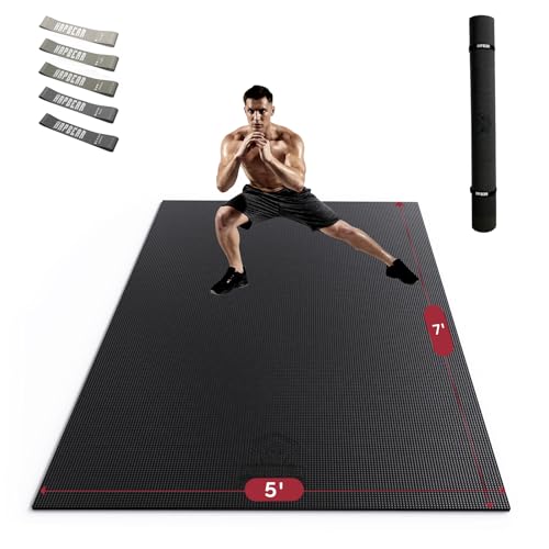 HAPBEAR Extra Large Exercise Mat-7'x5'/6'x8'/6'x9'/6'x10'/6'x12'x8mm(1/3 inch),Non-Slip, Ultra Durable, Thick Workout Mats...