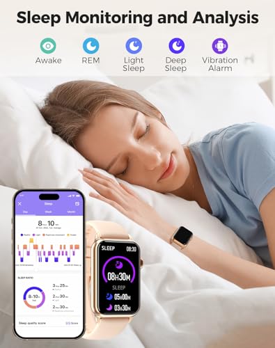 Health Fitness Tracker Smart Watch with 24/7 Heart Rate Blood Oxygen Blood Pressure Monitor Sleep Tracker 128 Exercise Mod...