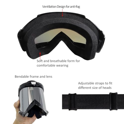 Professional Motorcycle Motocross Goggles 2-Pack Dirt Bike ATV Riding Racing Wide vision Glasses Anti-Fog Scratch Windproo...