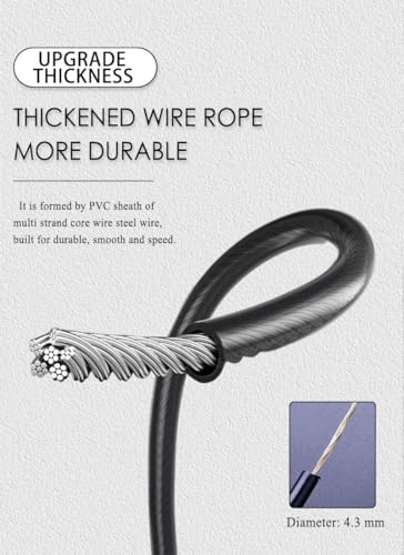 Adjustable Jump Rope for Fitness – Tangle-Free Speed Rope with Comfortable Foam Handles Detachable Metal Bar for Cardio, W...